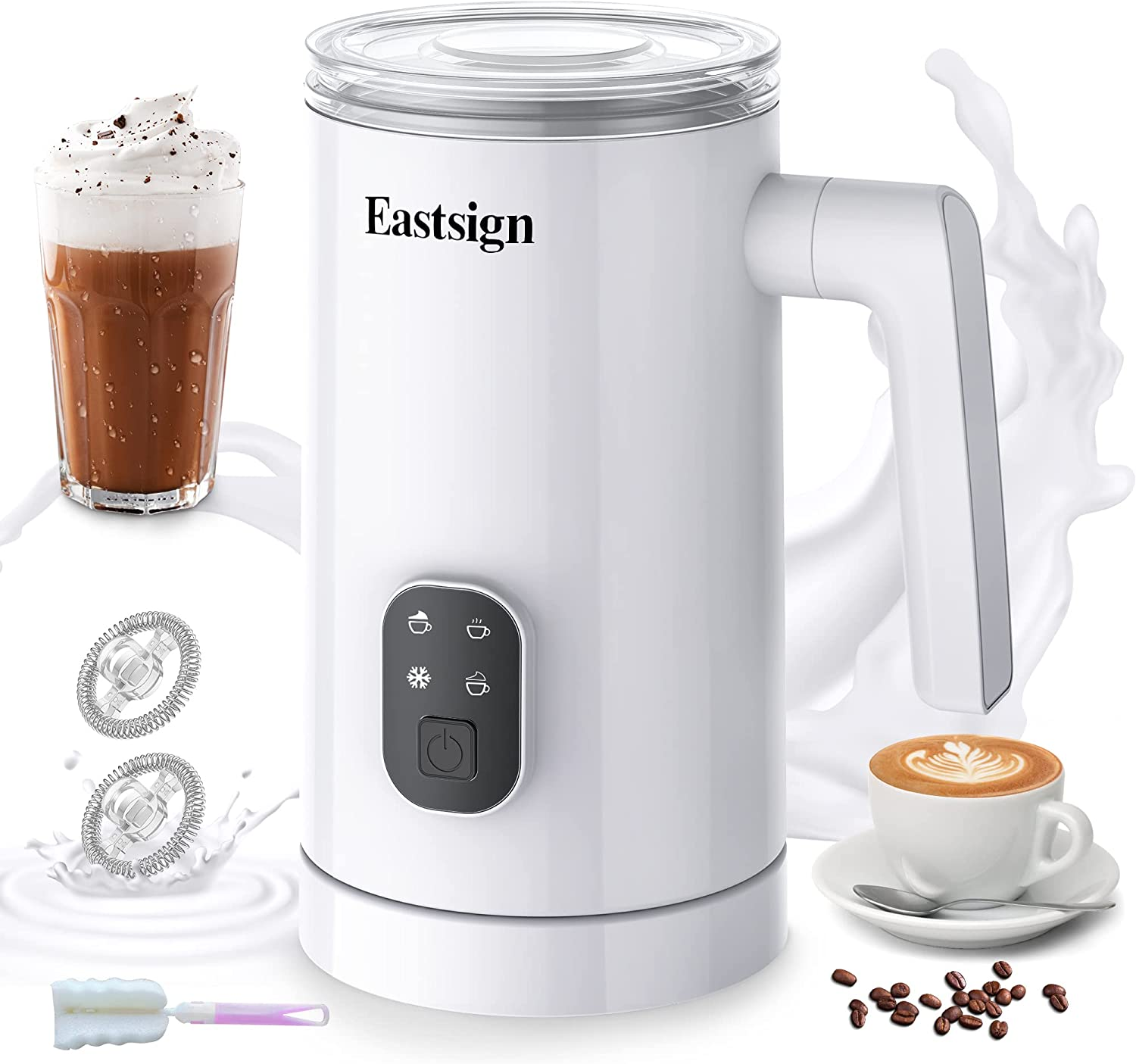 Eastsign Portable Milk Frother, Travel Frother for Coffee, Travel Kettle,  Hot and Cold Foam Milk Frother Steamer, Latte, Cappuccino, Hot Chocolate  Maker, 10oz/300ml Foam Maker, Insulated Tumbler - Yahoo Shopping