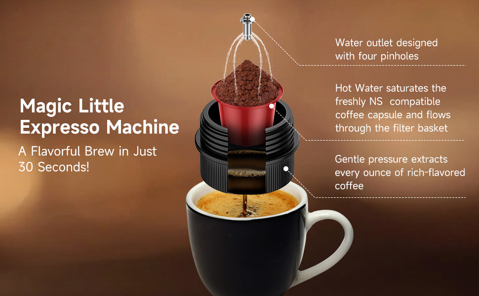Lyumo Manual Coffee Maker Portable Espresso Maker for Car, Travel, Home, Office, Suitable for Nespresso, Ground Coffee, Coffee Machine